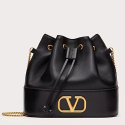 Valentino VLogo Signature Mini Bucket Borsa Nero