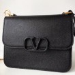 Valentino Vsling Grande Borse a tracolla Nero Vitello Granulato