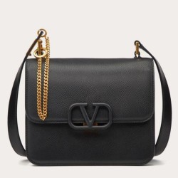 Valentino Vsling Grande Borse a tracolla Nero Vitello Granulato
