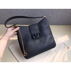 Valentino Vsling Hobo Borsa Nero Vitello Granato