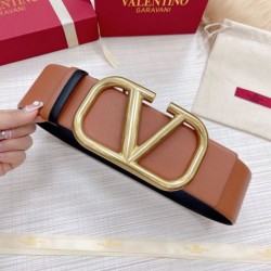 Replica Perfette Qualità superiore replica Valentino VLogo Cintura reversibile 70mm vitello marrone e nera imitazioni