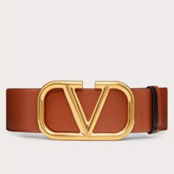 Replica Perfette Qualità superiore replica Valentino VLogo Cintura reversibile 70mm vitello marrone e nera imitazioni
