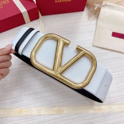 Replica Perfette Qualità superiore replica Valentino VLogo Cintura reversibile 70mm vitello bianca e nera imitazioni
