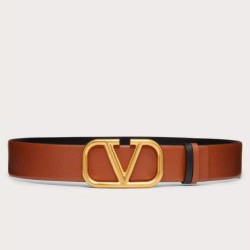 Replica Perfette Pari all'originale replica Valentino VLogo Cintura reversibile 40mm vitello marrone e nera imitazioni