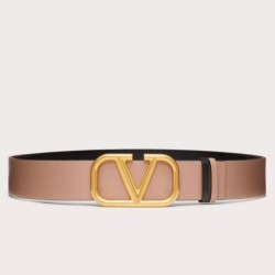 Replica Perfette Qualità superiore replica Valentino VLogo Cintura reversibile 40mm vitello beige e nera imitazioni