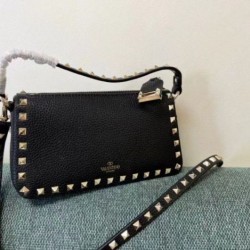 Valentino Rockstud Piccolo Crossbody Borsa Nero Vitello Granulato Replica qualità specchio Replica Perfette Valentino Rockstud Piccolo Crossbody Borsa Nero Vitello Granulato imitazioni