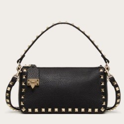 Valentino Rockstud Piccolo Crossbody Borsa Nero Vitello Granulato