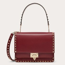 Riproduzione Fedele fedele Valentino Rockstud Crossbody Borse Imitazioni Rosso Vitello imitazioni