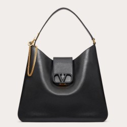 Riproduzione Fedele Valentino Vsling Hobo Borsa Nero Vitello Granato imitazioni