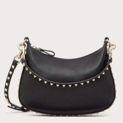 Replica Perfette Valentino Rockstud Piccolo Hobo Bora Pari all'originale replica Nero vitello granata imitazioni