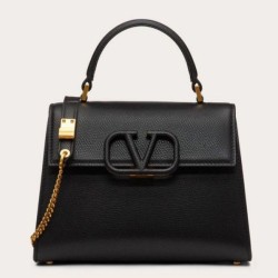 Riproduzione Fedele Valentino Piccolo Vsling HandBorse Firmate Replica Nero Vitello Granato imitazioni