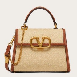 Riproduzione Fedele fedele Valentino Piccolo Vsling HandBorsa Chevron Raffia imitazioni