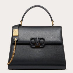 Riproduzione Fedele fedele Valentino Vsling HandBorse Replica Alta Qualità Nero Vitello Granato imitazioni