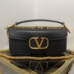 Valentino Loco Grande Borsa A Tracolla Nero Vitello Replica qualità specchio Replica Perfette Valentino Loco Grande Borsa A Tracolla Nero Vitello imitazioni