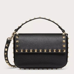 Replica Perfette Valentino Rockstud Pouch Borsa Nero Granulato imitazioni