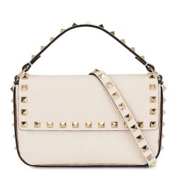 Replica Perfette fedele Valentino Rockstud Pouch Borse Firmate  Bianco Granulato imitazioni