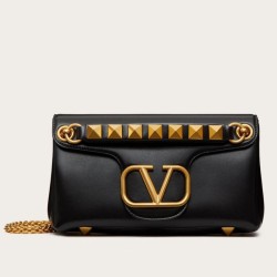 Replica Perfette Valentino Stud Sign Borse a tracolla Nero Nappa imitazioni