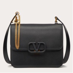 Riproduzione Fedele Valentino Vsling Grande Borse a tracolla Nero Vitello Granulato imitazioni