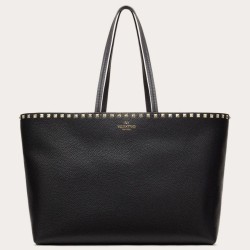 Riproduzione Fedele Valentino Rockstud Shopping Borsa Grande Nero imitazioni