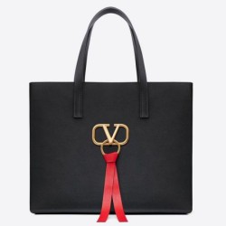 Riproduzione Fedele Valentino Garavani Nero Grande Vring Shopping Tote imitazioni