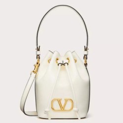 Replica Perfette Valentino VLogo Signature Mini Bucket Borsa Bianco Calfskin imitazioni
