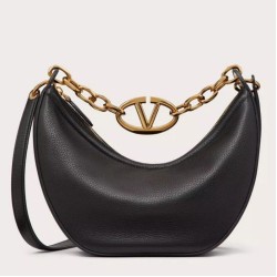 Replica Perfette Valentino VLogo Moon Piccolo Hobo Borse  con catena Nero imitazioni