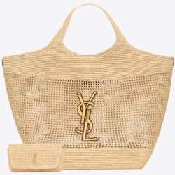 Riproduzione Fedele Saint Laurent Icare Maxi Shopping Borse Replica Naturel Raffia imitazioni