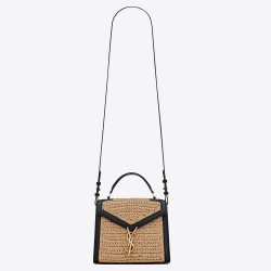 Riproduzione Fedele Borsa Saint Laurent Cassandra Mini Top Handle rafia imitazioni