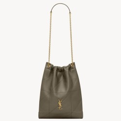 Riproduzione Fedele Borse Imitazioni Saint Laurent Jamie 4.3 Pochon agnello verde kaki imitazioni