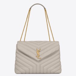 Riproduzione Fedele Borsa Saint Laurent Loulou media matelassé bianca imitazioni