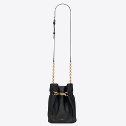 Riproduzione Fedele Imitazioni borse griffate Saint Laurent Le Maillon Hook Bucket agnello nera imitazioni