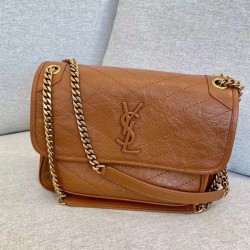 Riproduzione Fedele Borsa Saint Laurent Niki media vitello marrone imitazioni