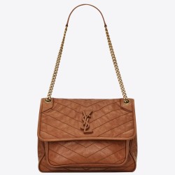 Riproduzione Fedele Borsa Saint Laurent Niki media vitello marrone imitazioni