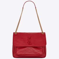 Riproduzione Fedele Borsa media Saint Laurent Niki agnello rossa imitazioni