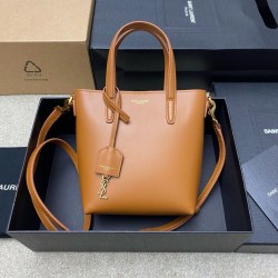 Riproduzione Fedele Borsa shopping Saint Laurent Mini Toy vitello marrone imitazioni