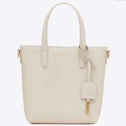 Riproduzione Fedele Borsa Saint Laurent Mini Toy Shopping vitello bianca imitazioni