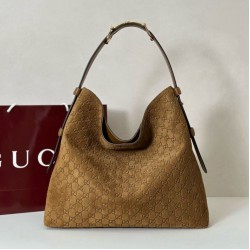 Replica qualità specchio Gucci 850546 850926 borsa tote grande Beatrix in pelle scamosciata Marrone