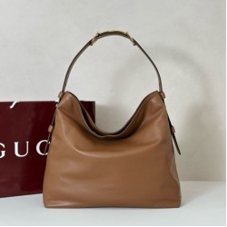 Replica qualità specchio Gucci 850546 850926 borsa tote grande Beatrix in morbida pelle liscia Marrone