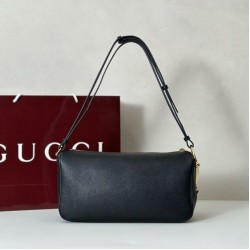Replica qualità specchio Borsa a tracolla Gucci Half Horsebit Mini/media 860787 Pelle Granata Nero