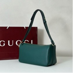 Replica Borse Alta Qualità a tracolla Gucci Half Horsebit Mini/media 860787 Pelle Granata Verde Imitazioni Replica qualità specchio Borse Alta Qualità a tracolla Gucci Half Horsebit Mini/media 860787 Pelle Granata Verde