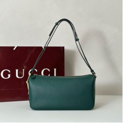 Replica qualità specchio Borse  Alta Qualità a tracolla Gucci Half Horsebit Mini/media 860787 Pelle Granata Verde