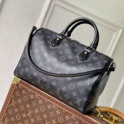 Replica qualità specchio Borsa da uomo Louis Vuitton Speedy Soft 30 M15102 Monogram Eclipse