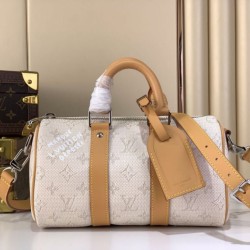Replica qualità specchio Borse  Alta Qualità Louis Vuitton M27161 Keepall Bandoulière 25 Albicocca Fiore