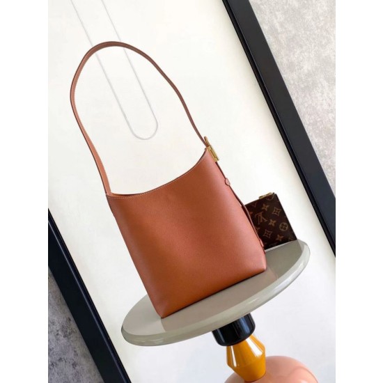 Borsa a secchiello LV Low Key Hobo m24974 Marrone
