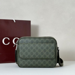 Borsa a tracolla grande Gucci Savoy in tessuto GG Monogram rivestito Marrone 834458