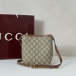 Borsa a tracolla Gucci Half Horsebit Mini/media 860787 Pelle Granata Bianco