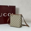Borsa a tracolla Gucci Half Horsebit Mini/media 860787 Pelle Granata Bianco