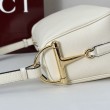 Borse Imitazioni a tracolla Gucci Half Horsebit Mini/media 860787 Pelle Granata Marrone