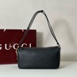 Borsa a tracolla Gucci Half Horsebit Mini/media 860787 Pelle Granata Nero