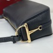 Borsa a tracolla Gucci Half Horsebit Mini/media 860787 Pelle Granata Nero